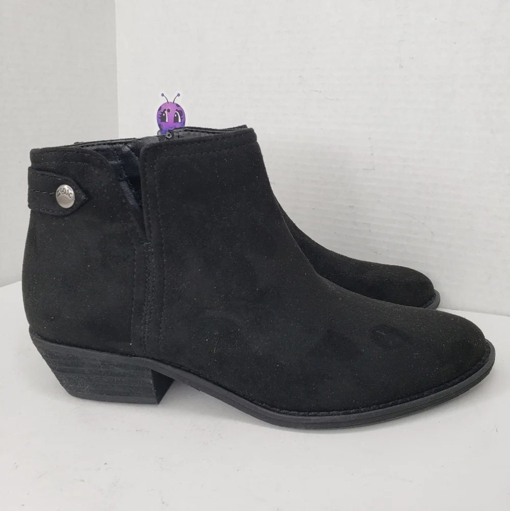 Zodiac Women Black Faux Suede Upper Side Zip Boots Sz 9